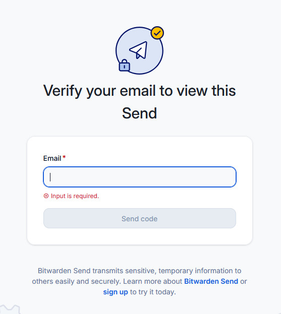 Verify your email for send via link