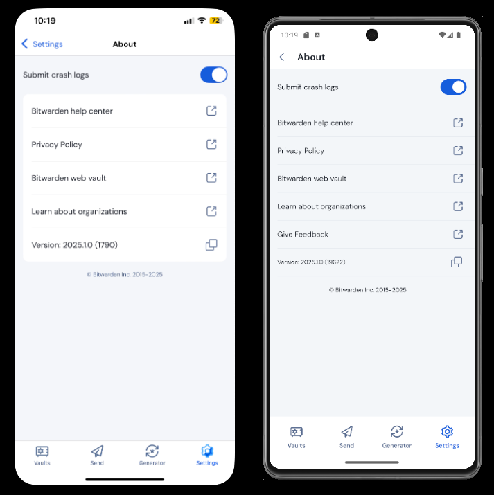 Mobile app version
