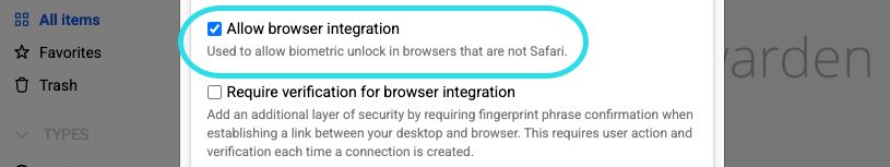 Allow browser integration