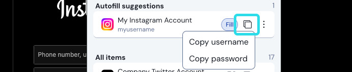 Copy a password