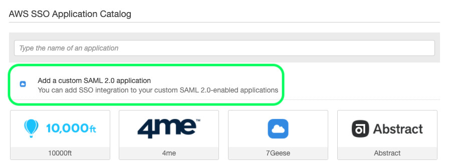 Añadir una aplicación SAML personalizada