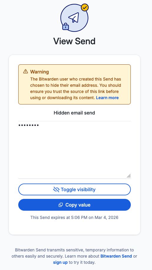Hidden-email text Send