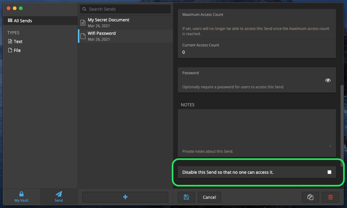 Disable from a Desktop App