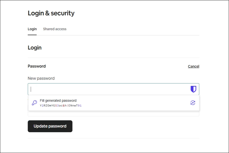 generate new password