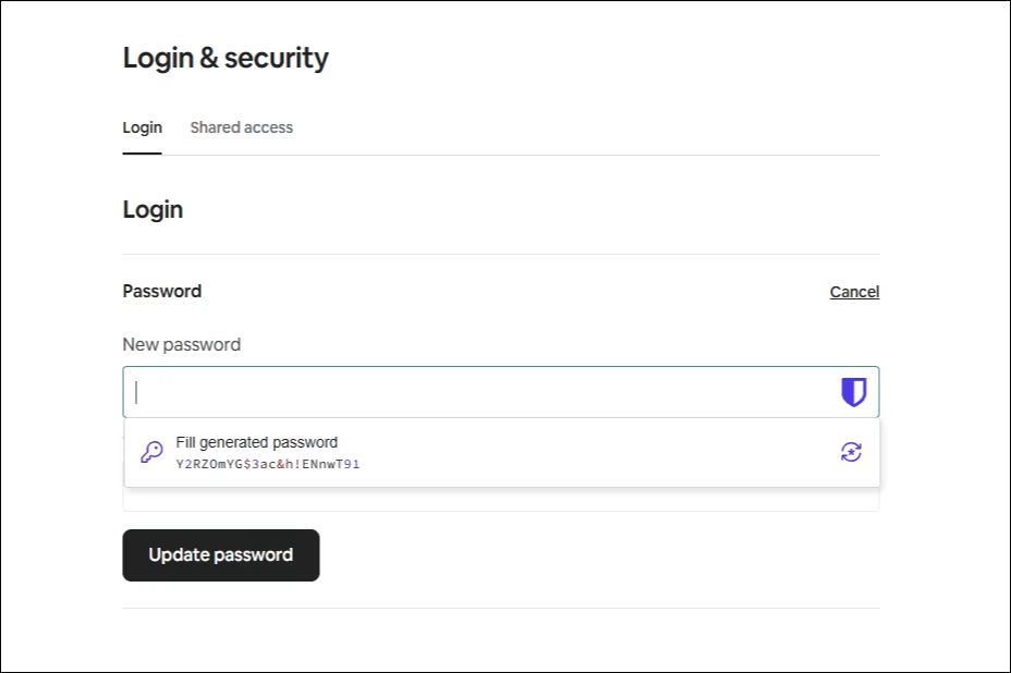 generate new password