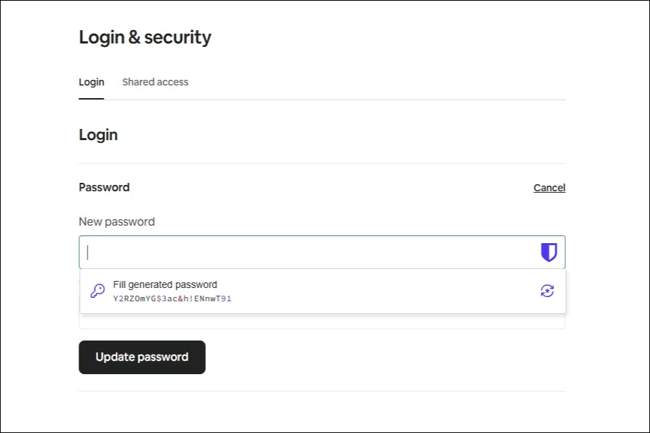 generate new password