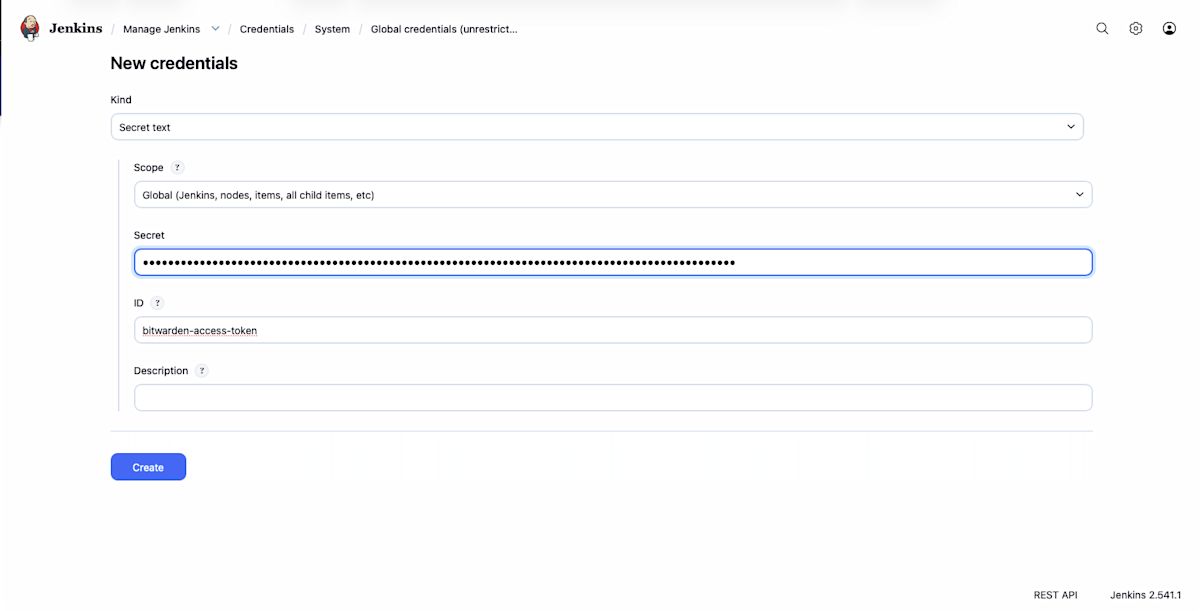 Jenkins-Anmeldeinformationen erstellen