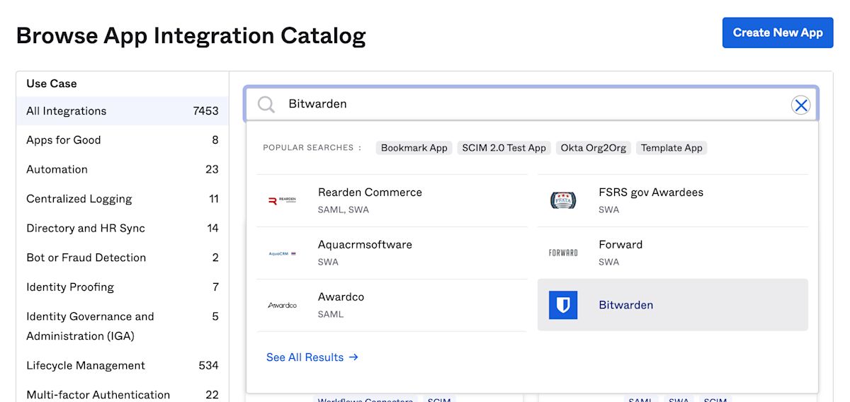 Bitwarden Okta App