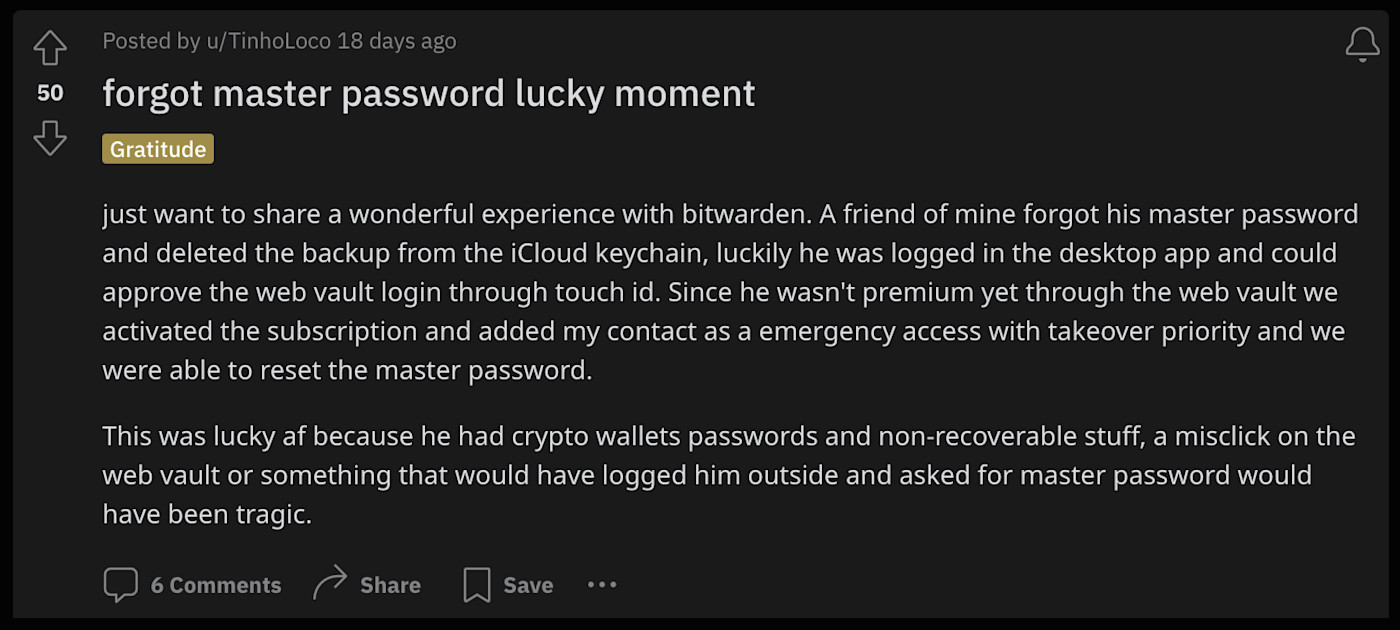 forgot master password