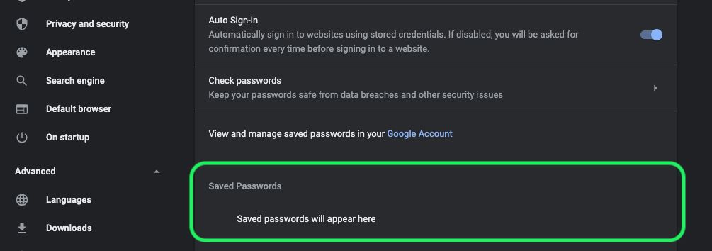 Chrome Saved Passwords