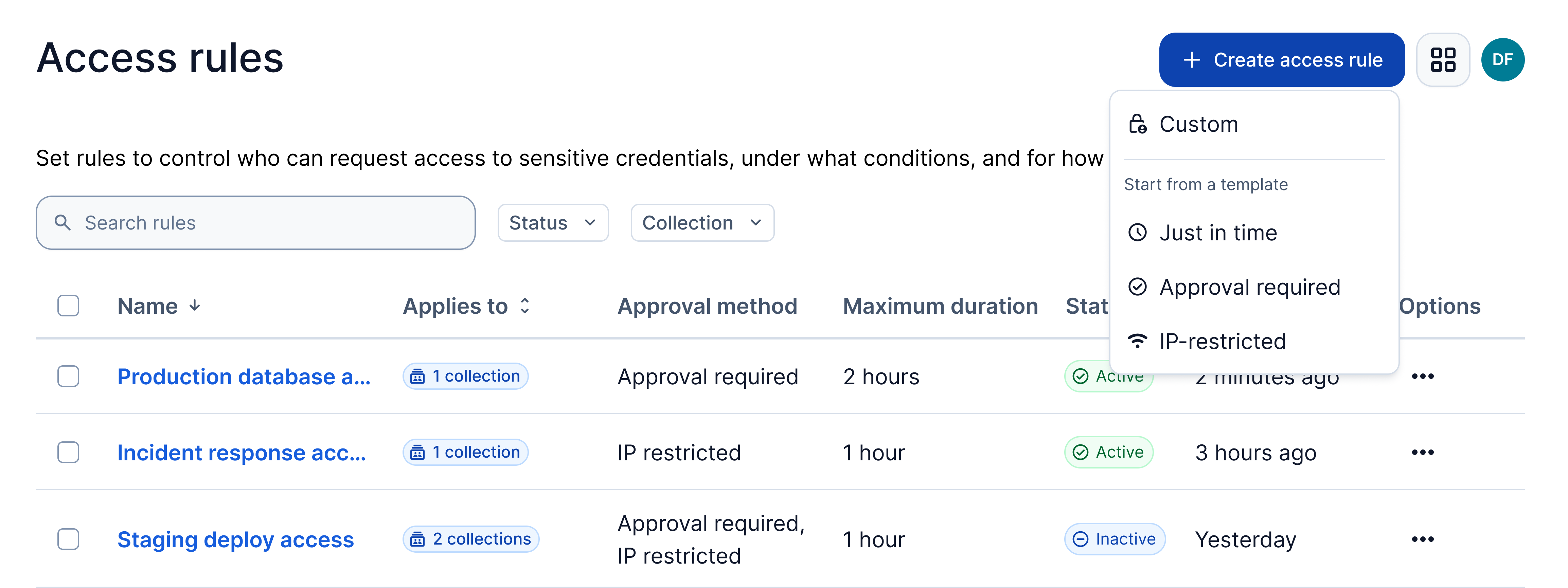 Privileged Controls access rules