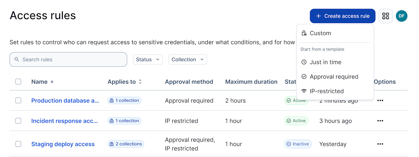 Privileged Controls access rules