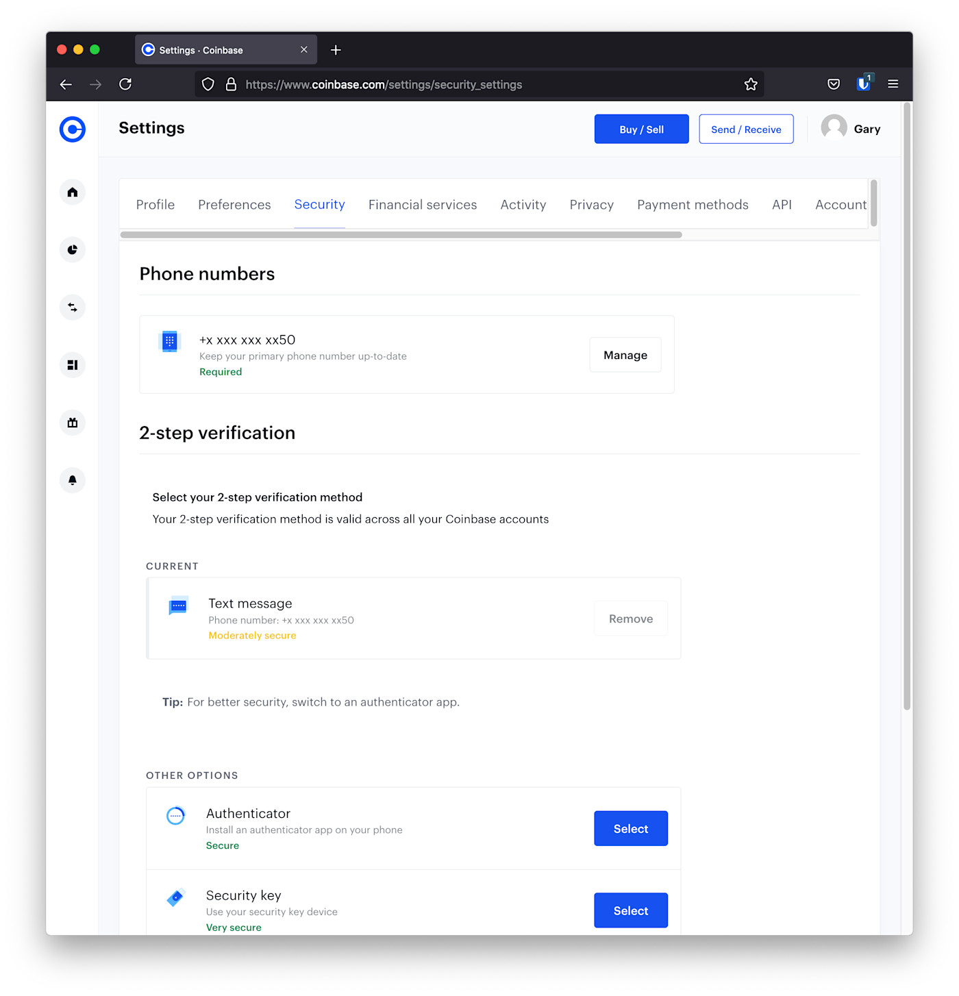 Moving from a phone number to an authentication app for two-step verification