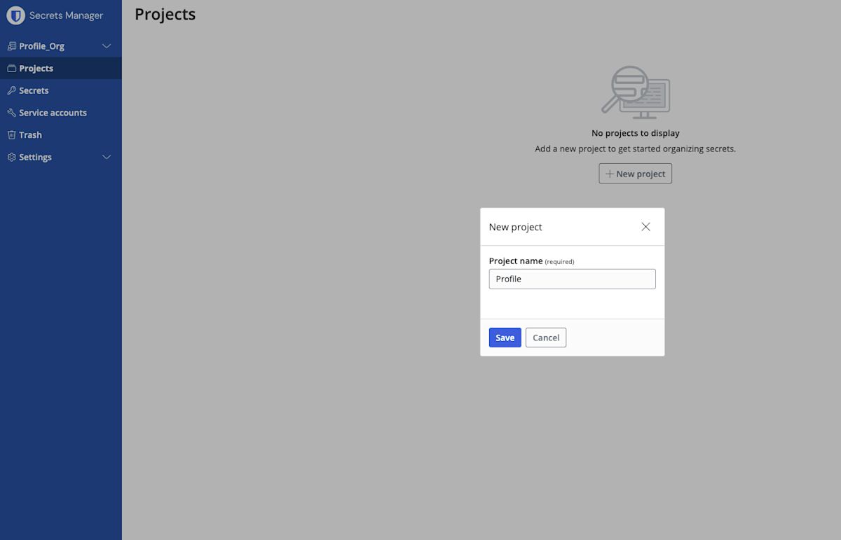 Secrets Manager new project