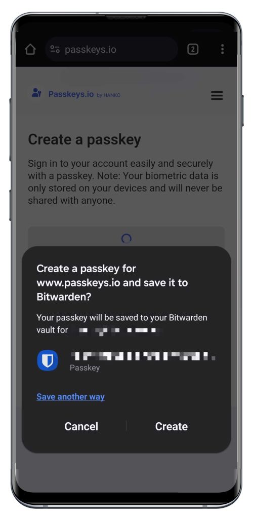 Create a passkey