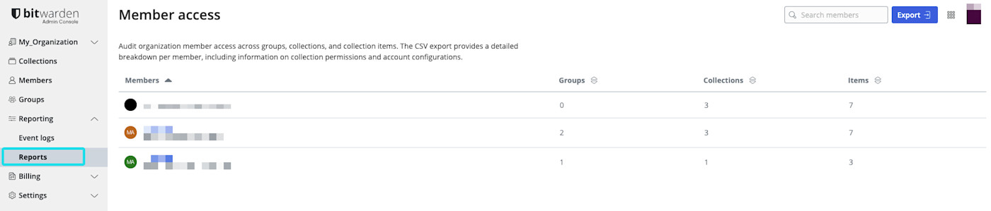 Member access report
