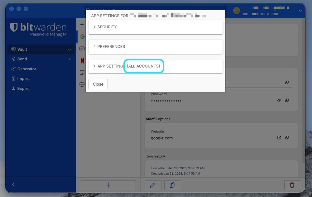 Desktop settings for all accounts
