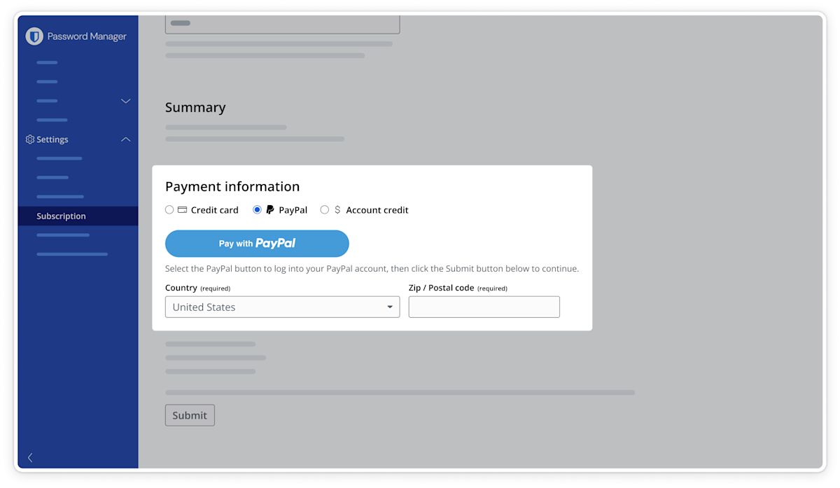 Choose PayPal as a payment option