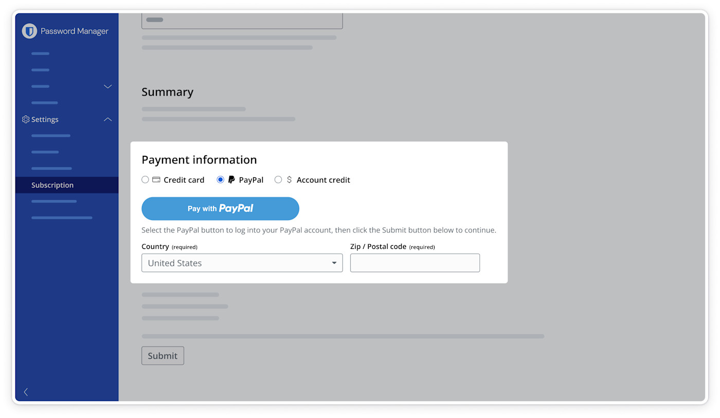 Choose PayPal as a payment option.