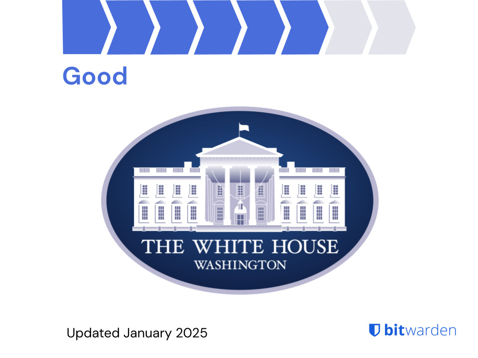 Evaluación de Bitwarden sobre la seguridad de las contraseñas de la Casa Blanca