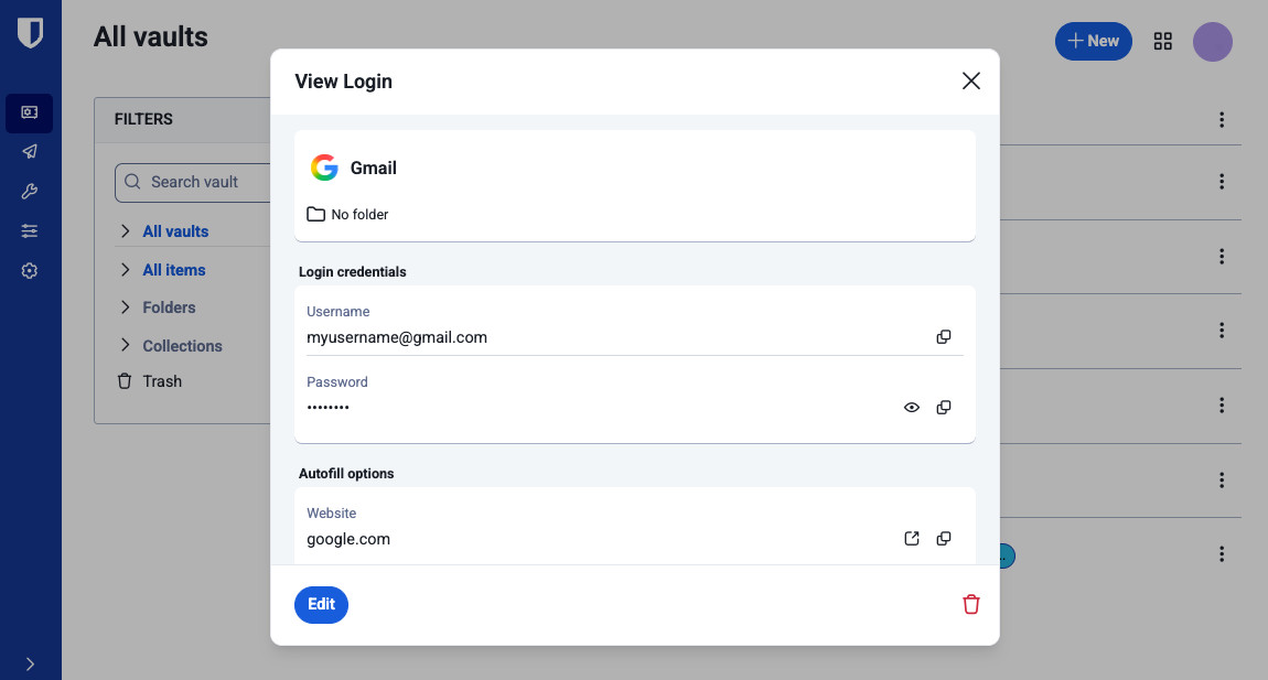 Edit or delete an item