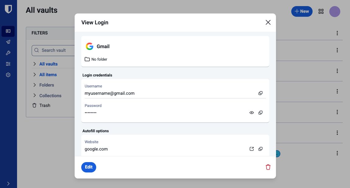Edit or delete an item