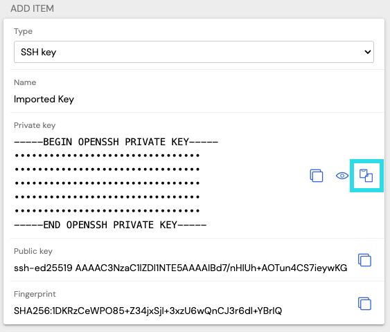 Import SSH key on desktop client