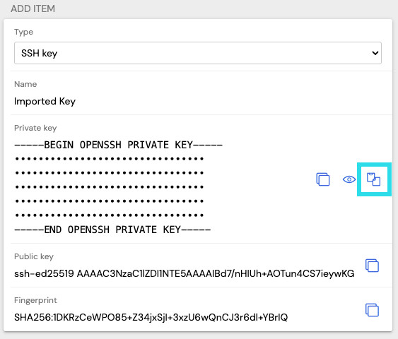Import SSH key on desktop client