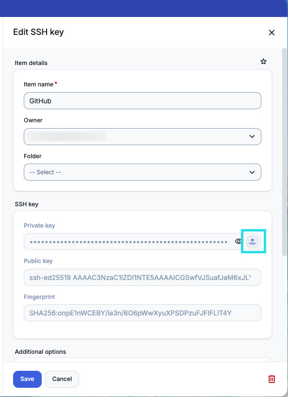 Import an SSH key