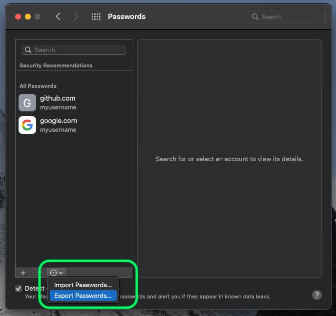 Exporter depuis macOS