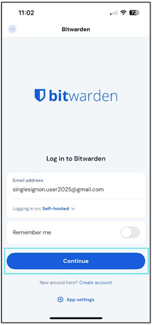 Log into the mobile app