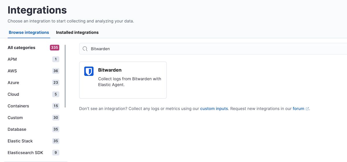 Bitwarden Elastic Integration