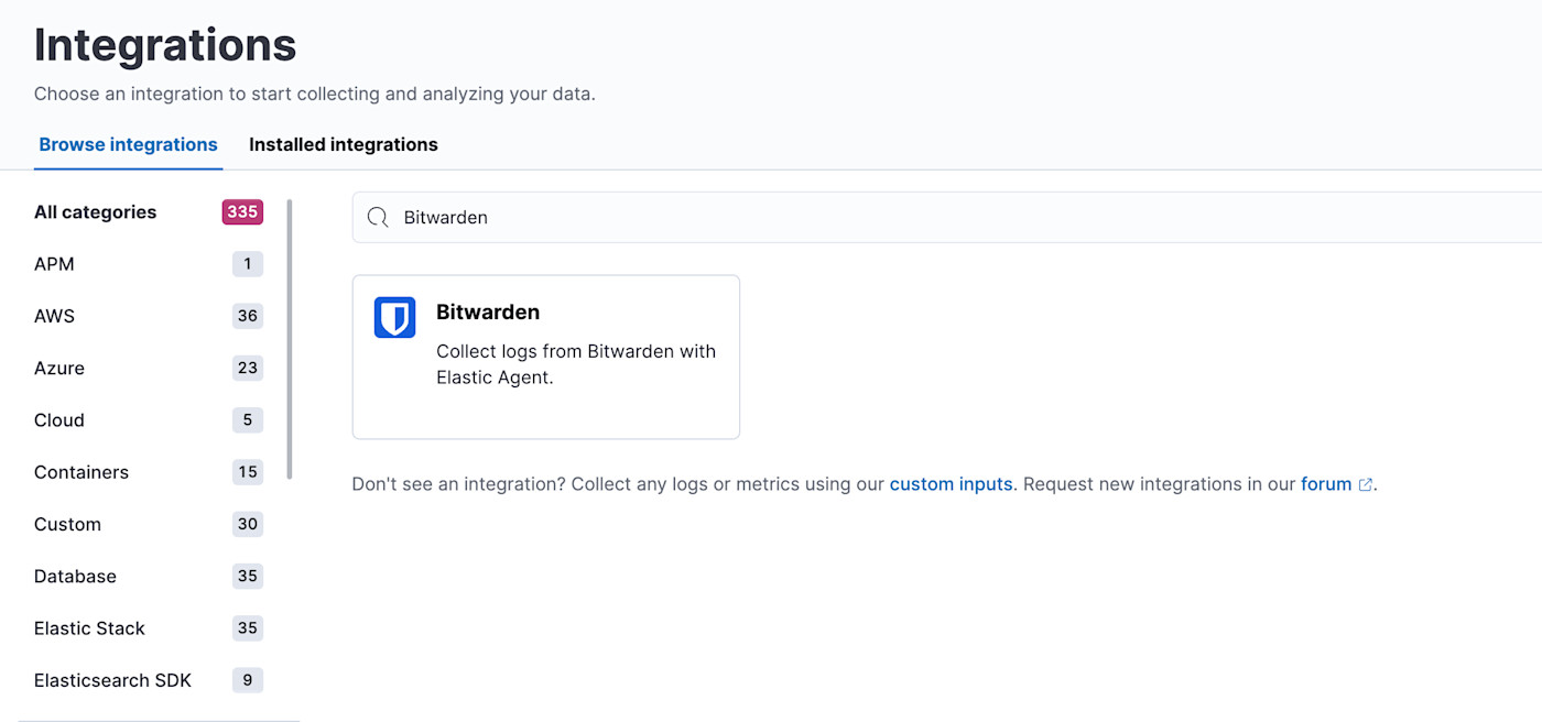 Bitwarden Elastic Integration