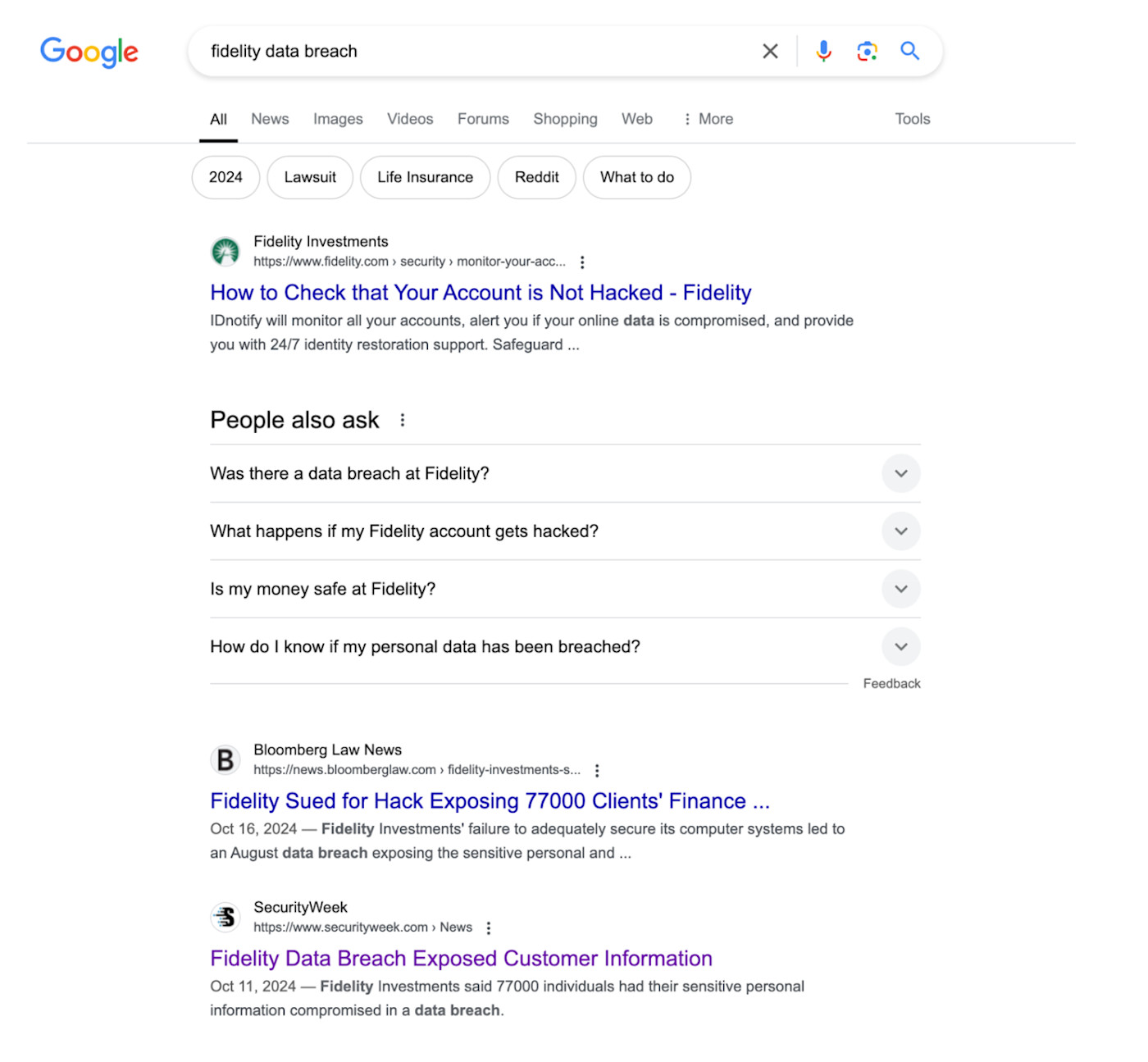 Fidelity data breach news 
