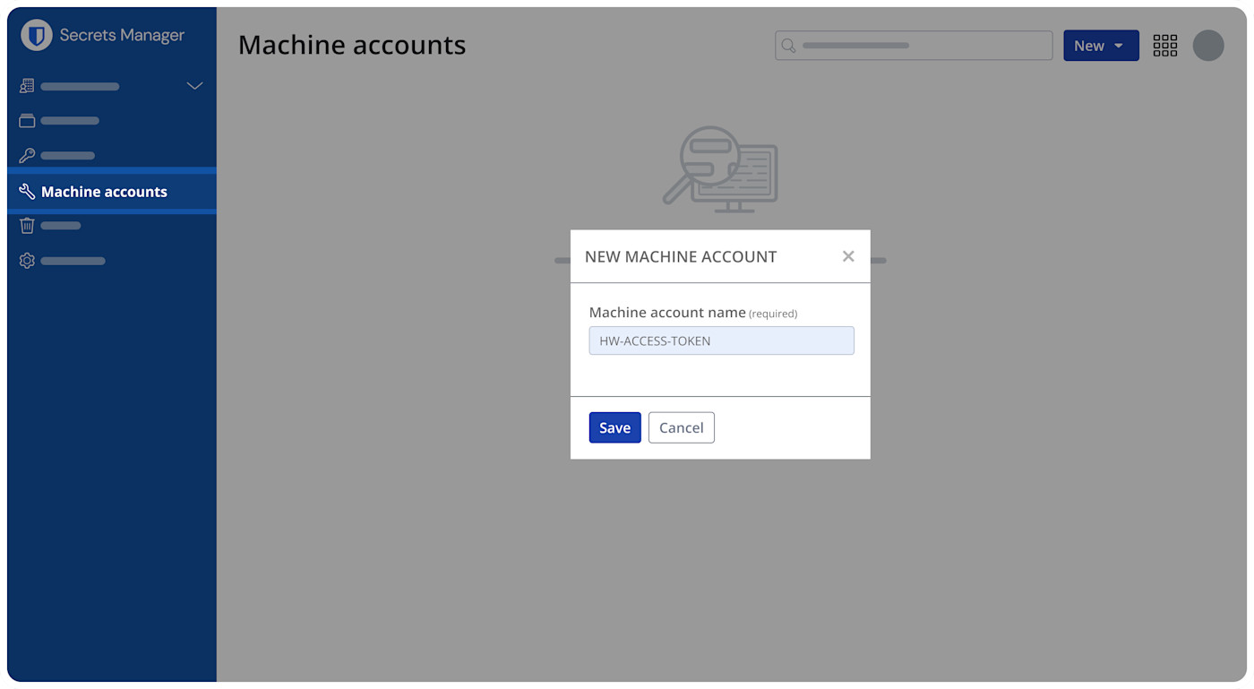 Create new machine account