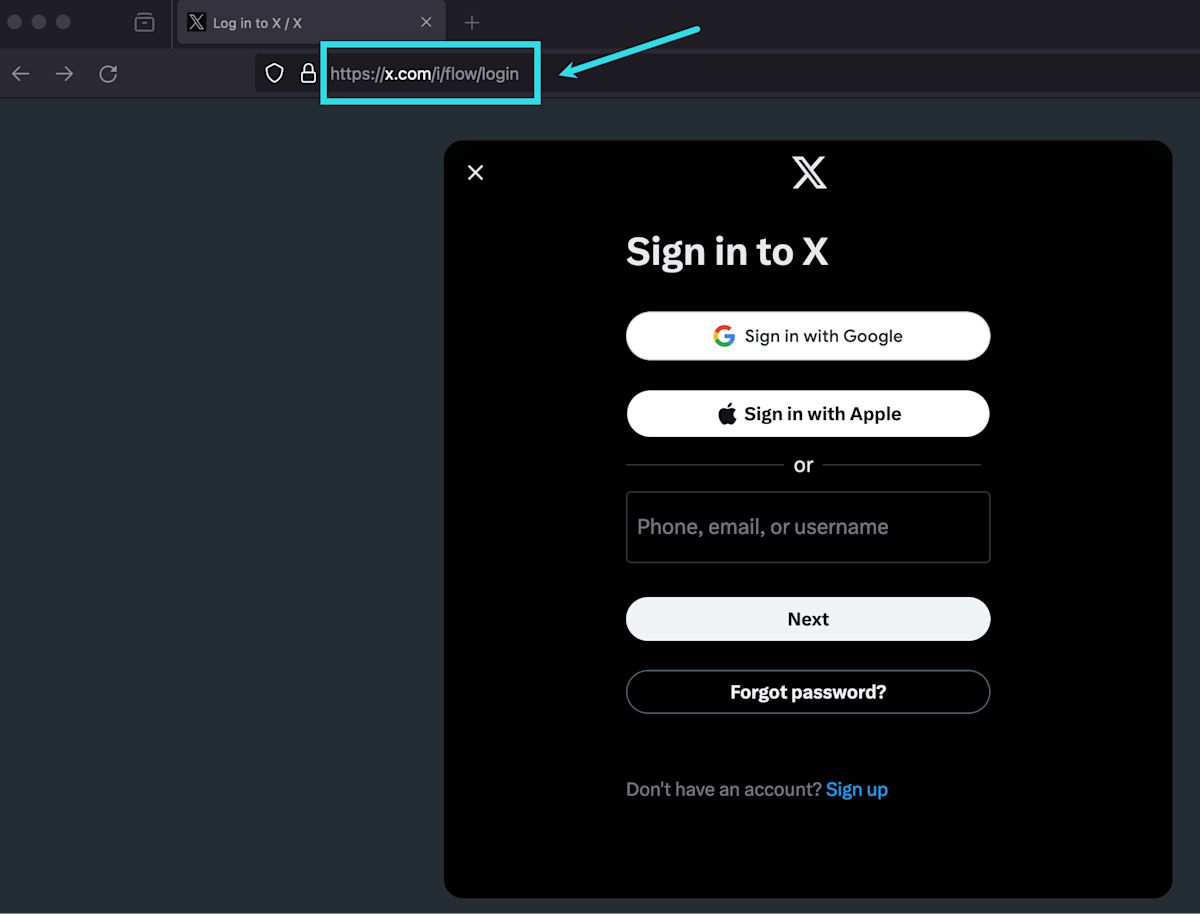 Locating URI X.com