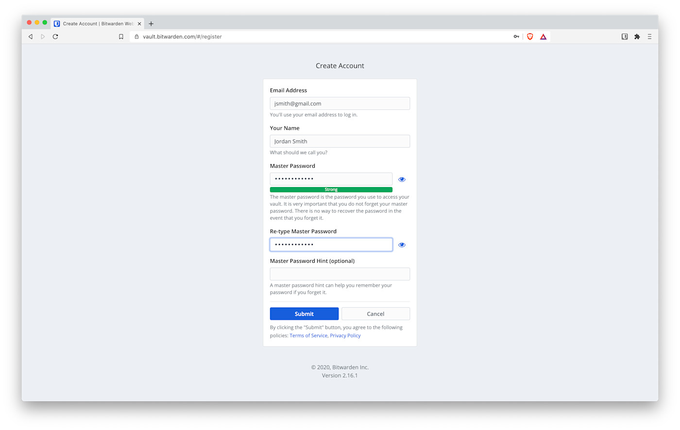 Abbildung: Setzen Sie ein starkes Master-Passwort 