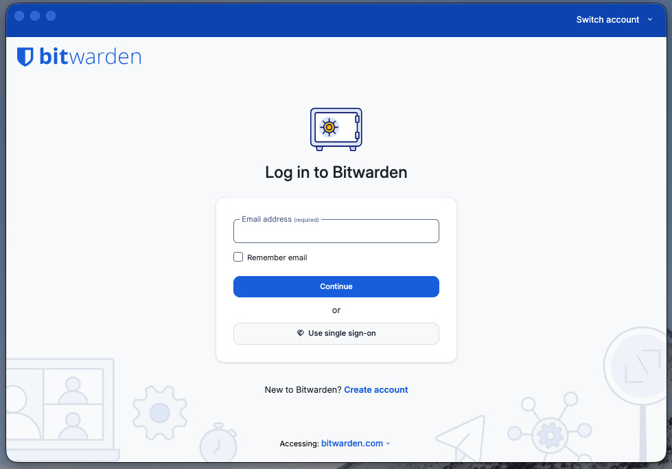 Log in on desktop