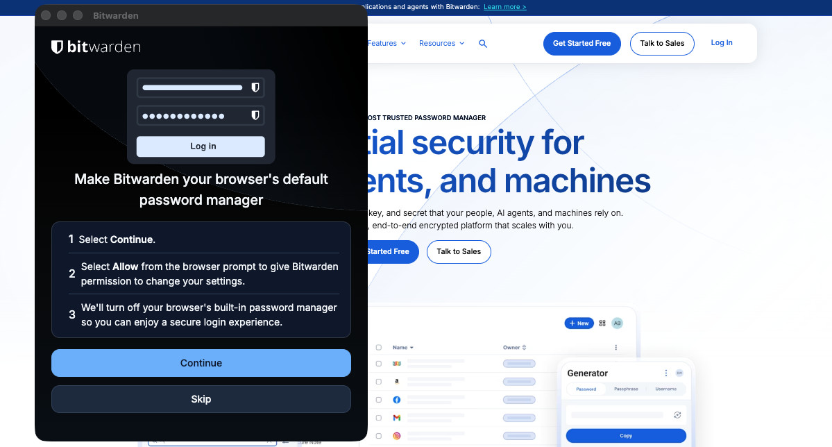 Make Bitwarden your default