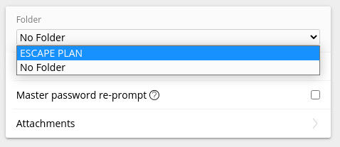Figure 3: Adding a previous entry to our new folder