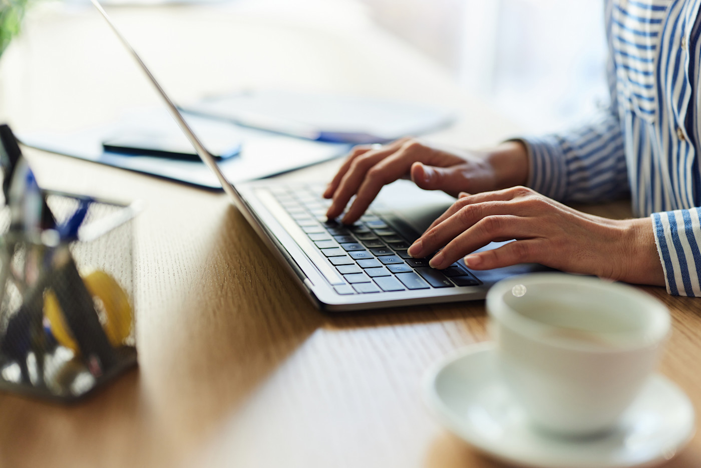 Business person on computer