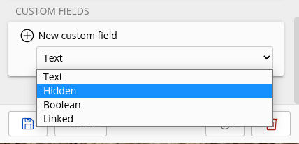 Figure 1: Adding a new Hidden custom vault item in Bitwarden.