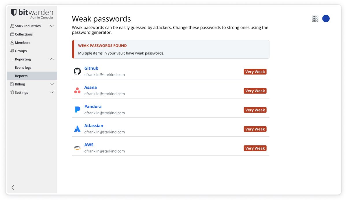 [GM] Product UI password strength report (business)