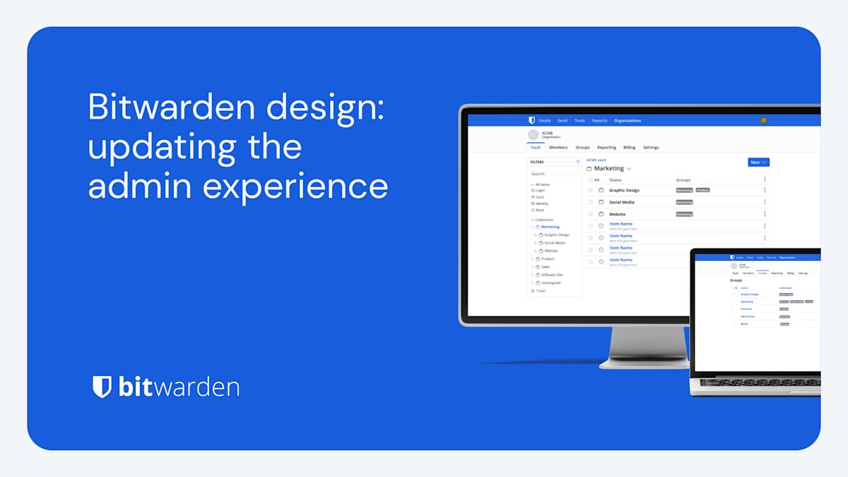 Bitwarden design: updating the admin experience