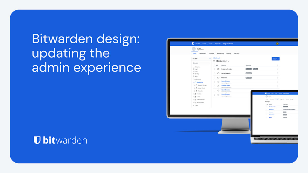 Bitwarden design: updating the admin experience