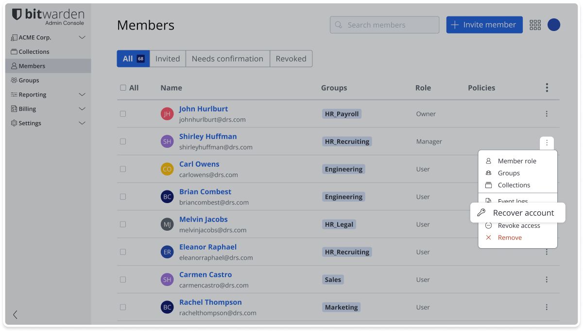 [GM] Portal de administración de recuperación de cuentas