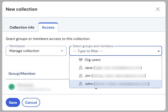 Individual collection permissions