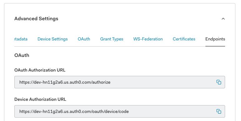 Auth0 Endpoints 