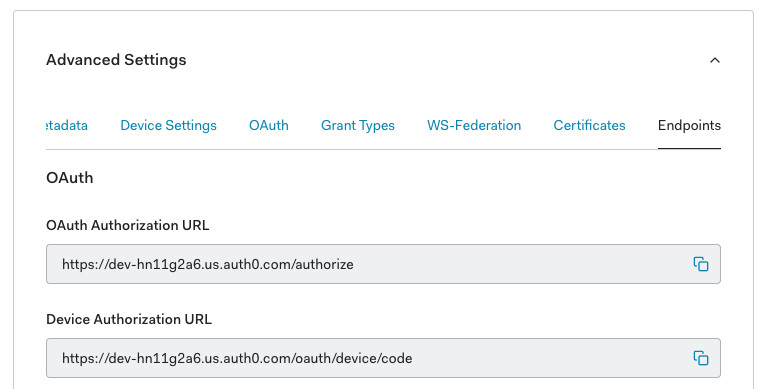 Auth0 Endpoints 