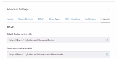 Auth0 Endpoints